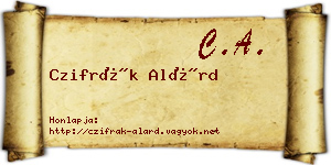 Czifrák Alárd névjegykártya